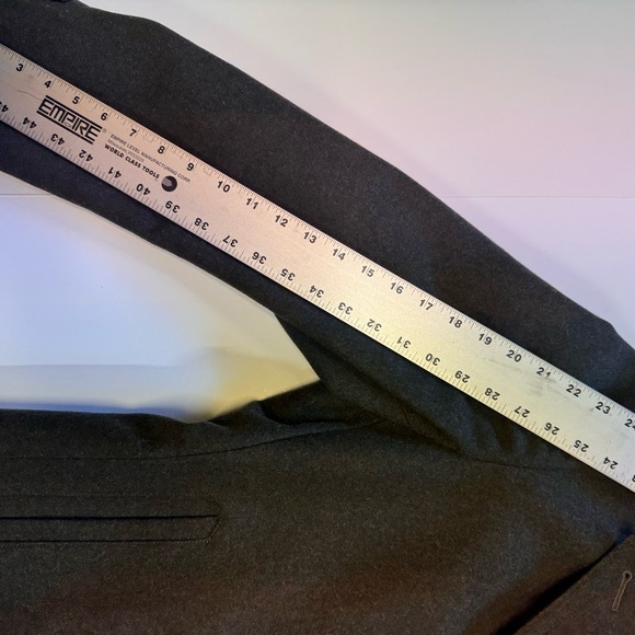 Vintage Banana Republic Men's Olive Double Breasted Pea Coat - Picture 6 of 10